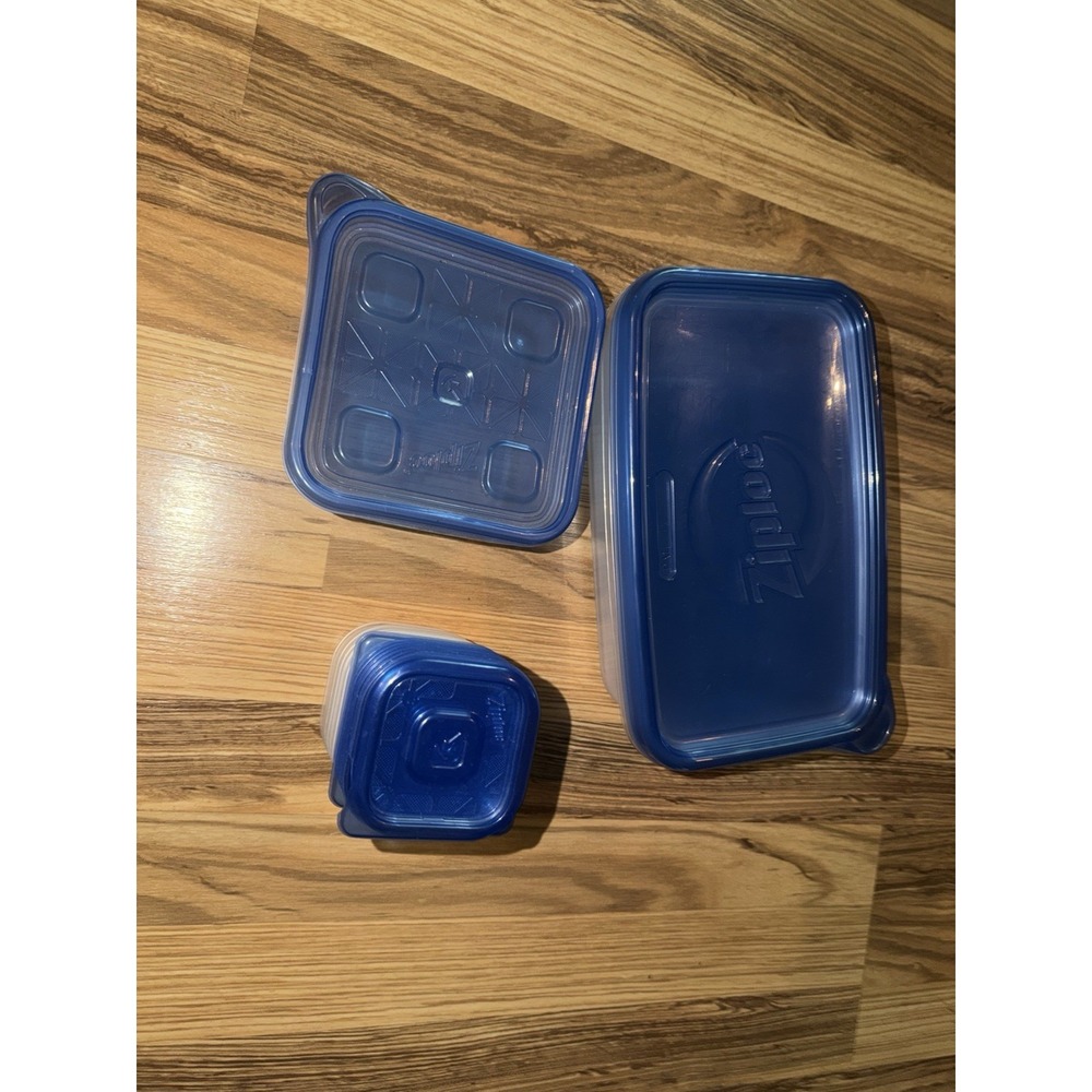 Ziploc Container Lot Of 9 2 Rectangle 1 Square 6 Small